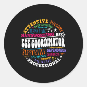 Matching First Day Of School Ese Coordinator Excep Classic Round Sticker