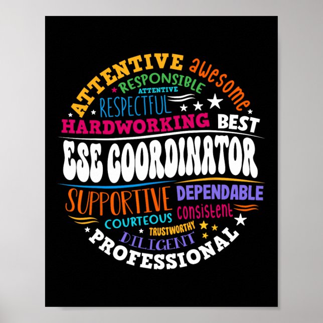Matching First Day Of School Ese Coordinator Excep Poster (Front)