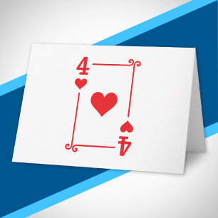 Matching Four Hearts Suit Playing Cards Modern 4