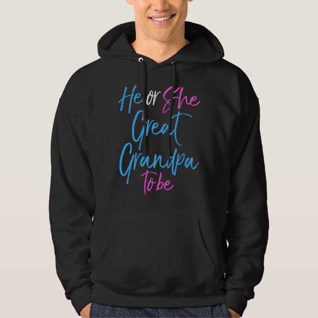 Matching Gender Reveal Family He or She Great Gran Hoodie (Front)