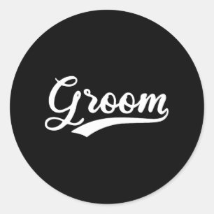 Matching Getting Ready Bride And Groom Wedding Gro Classic Round Sticker