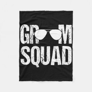 Matching Groomsman Group Bachelor Party Groom Squa Fleece Blanket