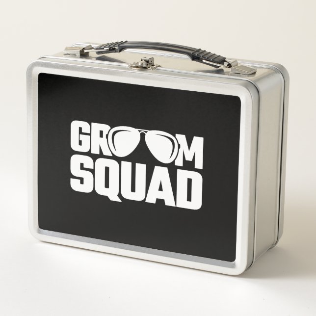 Matching Groomsman Group Groomsmen Bachelor Party Metal Lunch Box (Front)