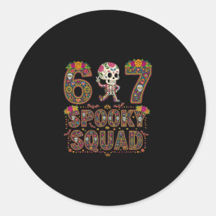 Matching Group Dia De Los Muertos Skeleton 67 Six Classic Round Sticker