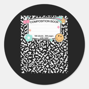 Matching Group Halloween Teacher Composition Book Classic Round Sticker