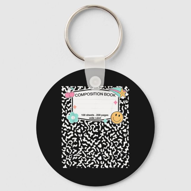 Matching Group Halloween Teacher Composition Book Key Ring (Front)