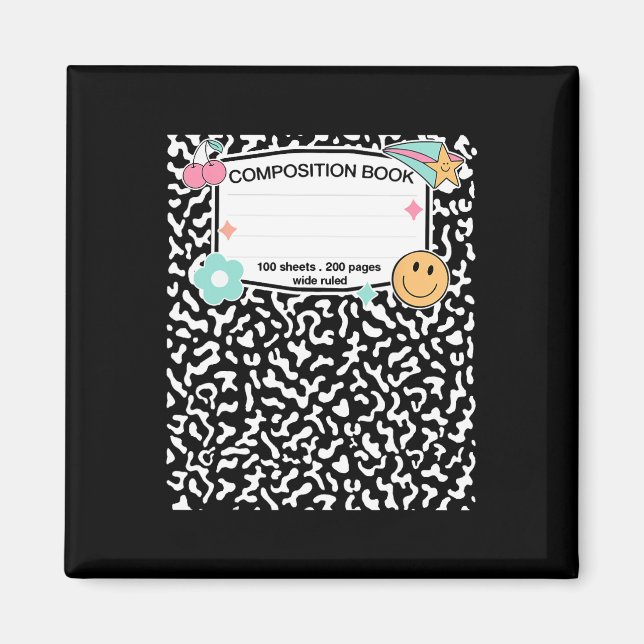 Matching Group Halloween Teacher Composition Book  Magnet (Front)