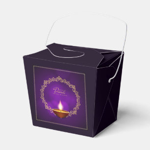 Matching Happy Diwali Purple Favour Box