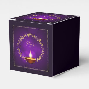 Matching Happy Diwali Purple Favour Box