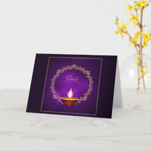 Matching Happy Diwali Purple Invitation / Greeting
