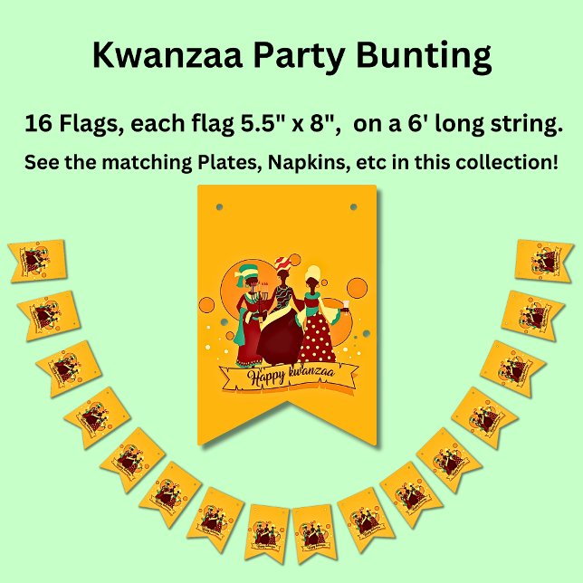 Matching Happy Kwanzaa 3 Ladies Yellow Bunting (Creator Uploaded)