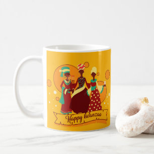 Matching Happy Kwanzaa 3 Ladies Yellow Coffee Mug