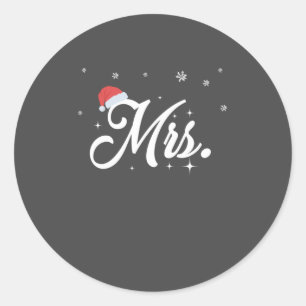 Matching His and Hers Holiday Gifts- Mr. and Mrs. Classic Round Sticker