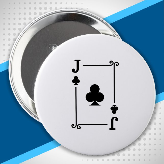 Matching Jack Clubs Suit Playing Cards Modern 10 Cm Round Badge (Creator Uploaded)