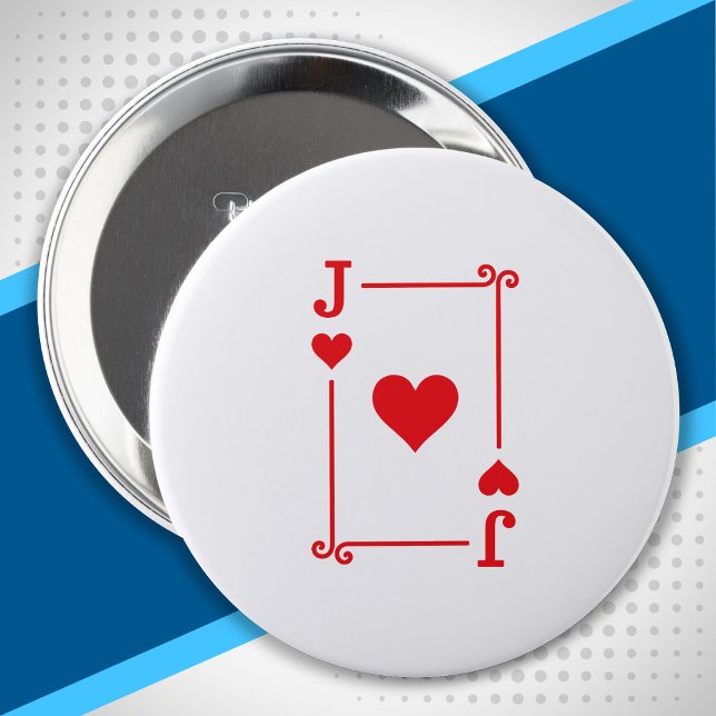 Matching Jack Hearts Suit Playing Cards Modern 10 Cm Round Badge (Creator Uploaded)