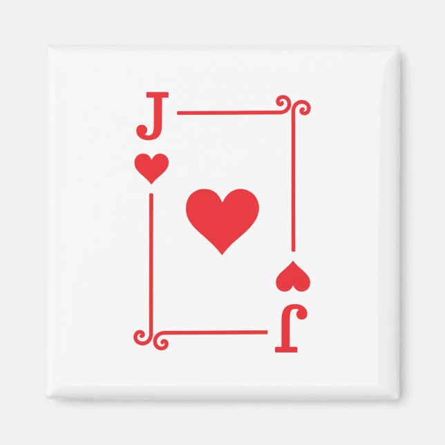 Matching Jack Hearts Suit Playing Cards Modern Magnet (Front)