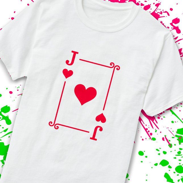Matching Jack Hearts Suit Playing Cards Modern T-Shirt (Creator Uploaded)