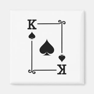 Matching King Spades Suit Playing Cards Modern Magnet