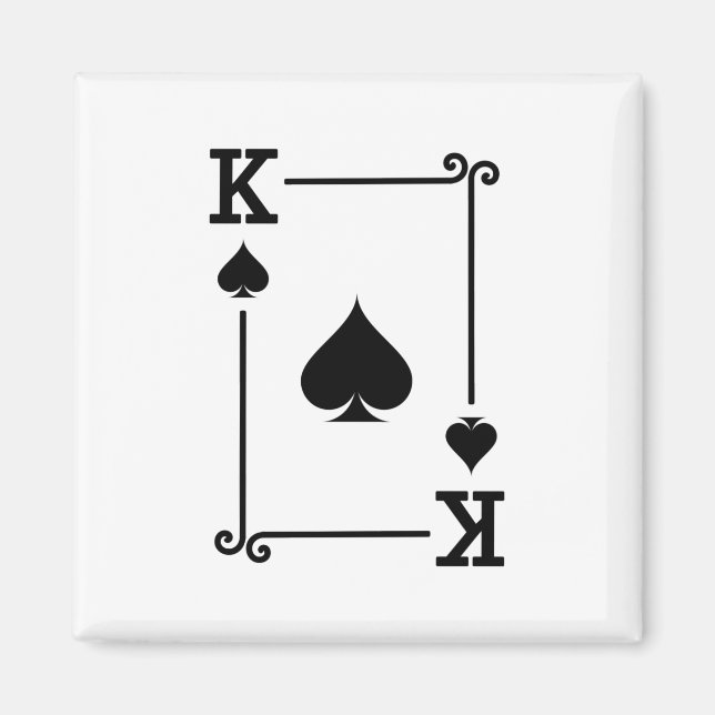 Matching King Spades Suit Playing Cards Modern Magnet (Front)