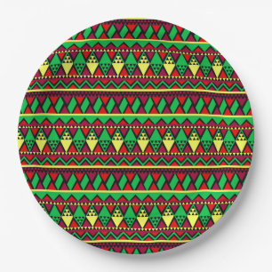 Matching Kwanzaa Yellow Red Black Green 9" Paper Plate