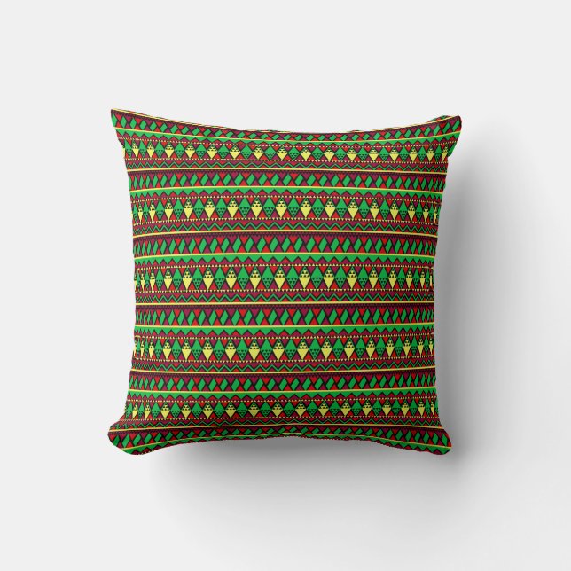 Matching Kwanzaa Yellow Red Black Green Cushion (Front)