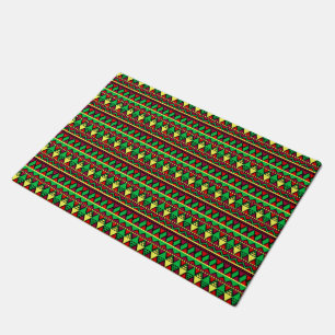 Matching Kwanzaa Yellow Red Black Green Doormat