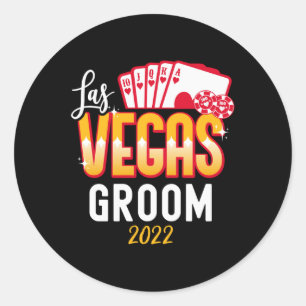 Matching Las Vegas Wedding Bride And Groom Vegas G Classic Round Sticker