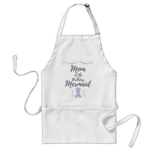 Matching Mermaid Birthday Mermom Mum of Mermaid Standard Apron