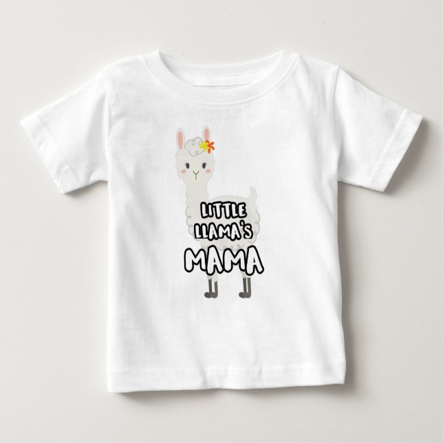 Matching Mother Daughter Little Llamas Mama Baby T-Shirt (Front)