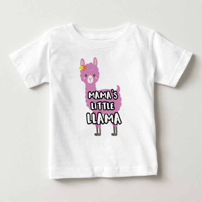 Matching Mother Daughter Mamas Little Llama Baby T-Shirt (Front)