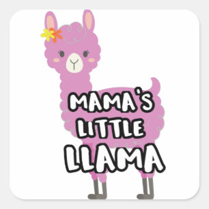 Matching Mother Daughter Mamas Little Llama Square Sticker