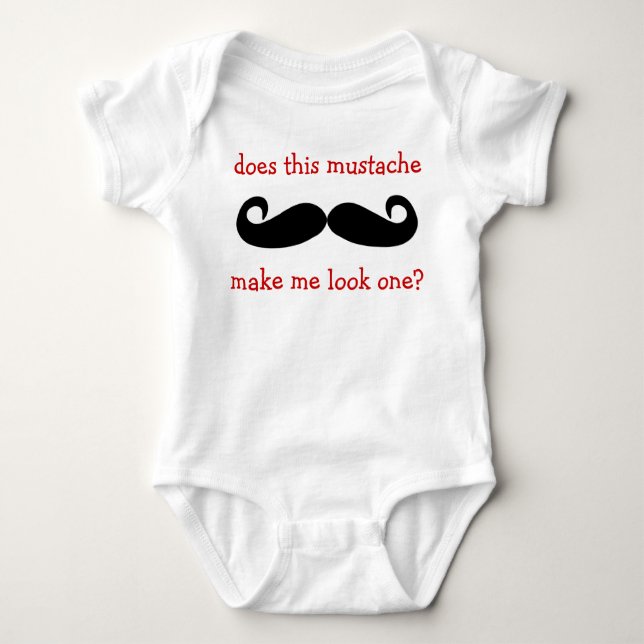Matching Moustache - 1 year old T-shirt Baby Bodysuit (Front)