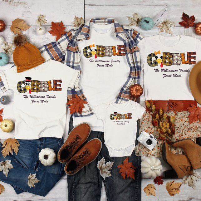 Matching Name Thanksgiving Couple Turkey Gobble B Baby Bodysuit (Creator Uploaded)