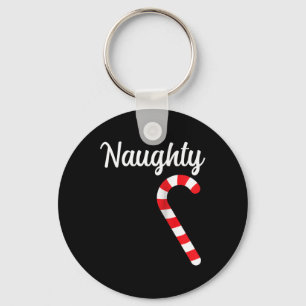Matching Naughty And Nice Couples Christmas Pajama Key Ring