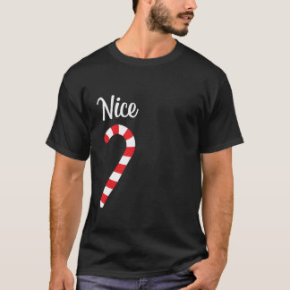 Matching Naughty and Nice Couples Christmas Pajama T-Shirt