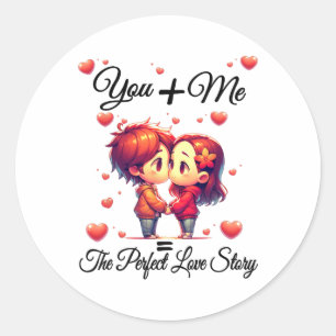 Matching Outfit Husbynd Wife Boyfriend Girlfriend Classic Round Sticker
