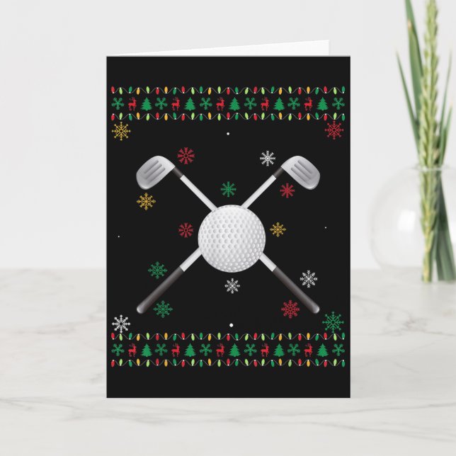 Matching Outfits For Holiday Party Golf Ugly Chris Card (Front)