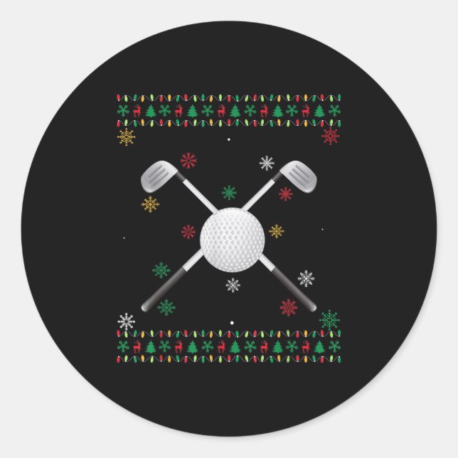 Matching Outfits For Holiday Party Golf Ugly Chris Classic Round Sticker (Front)