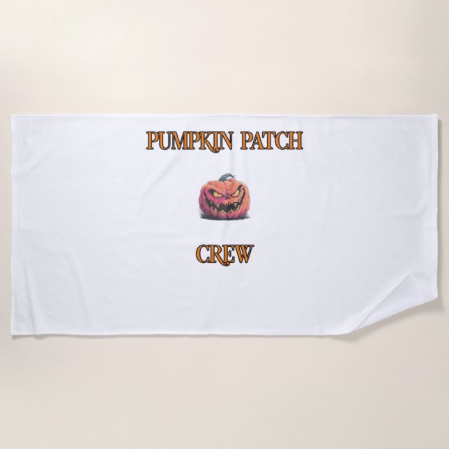 Matching Pumpkin Patch Crew For Family Trip Classi Beach Towel (Front)