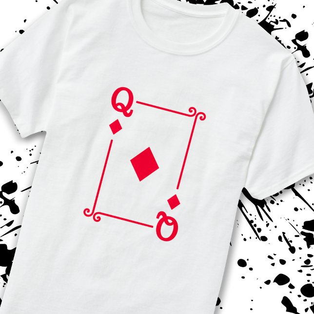 Matching Queen Diamonds Suit Playing Cards Modern T-Shirt (Creator Uploaded)