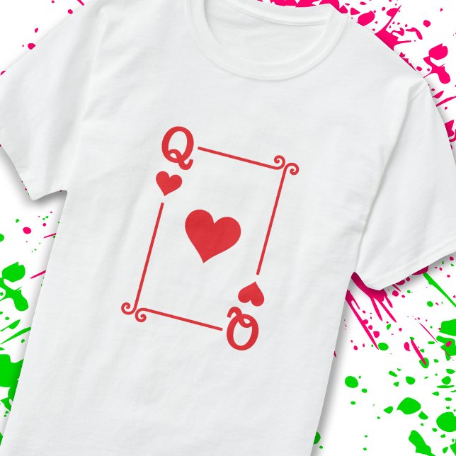 Matching Queen Hearts Suit Playing Cards Modern T-Shirt (Creator Uploaded)