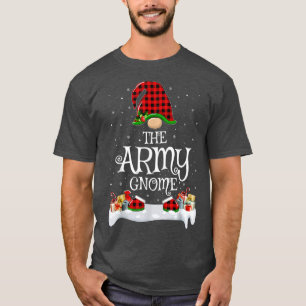 Matching Red Buffalo Plaid The Army Gnome Christma T-Shirt