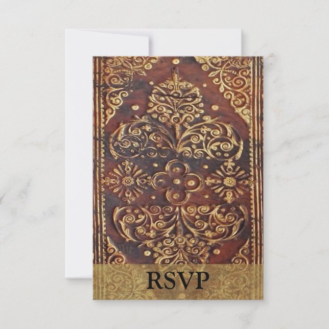 Matching RSVP Vintage Antique Book Image Card (Front)