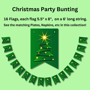Matching Set Green Christmas Tree Bunting