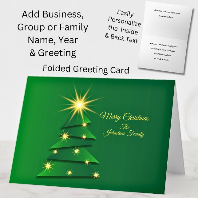 Matching Set Green Christmas Tree Change Name Card (Creator Uploaded)