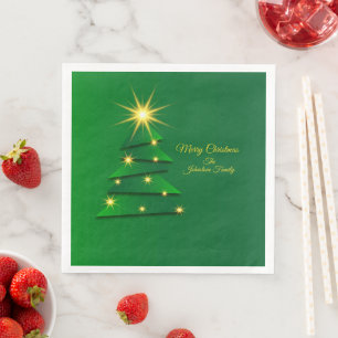 Matching Set Green Tree Change Name Dinner Napkin