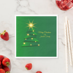 Matching Set Green Tree Change Name Luncheon Napkin