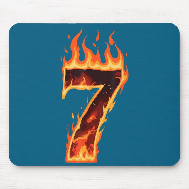 Matching Six Seven Flaming Ice Funny Meme 67 Coupl Mouse Pad (Front)