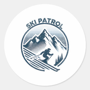 Matching Ski Patrol Ski Resort Winter Skiing Classic Round Sticker