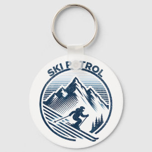 Matching ski patrol ski resort winter skiing key ring